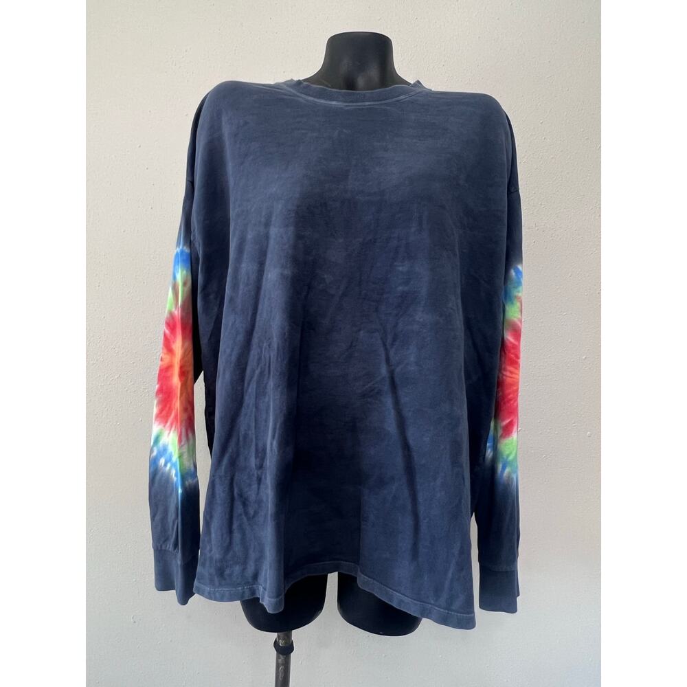 Forever 21 T-Shirt Men's‎ L Tie Dye Crew Neck L/S Windjammer Streetwear Grunge